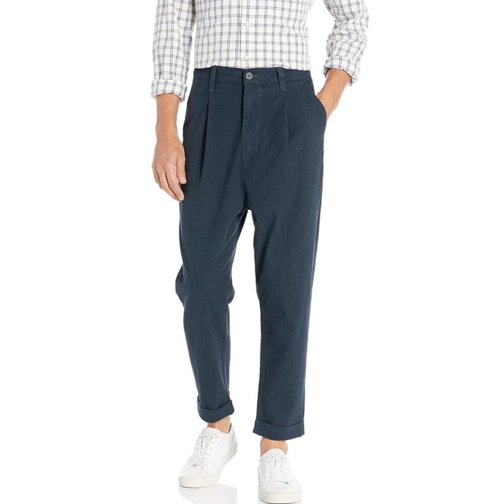 NWT AG The Rutger Relaxed Pleated Navy Blue Pants Size 29